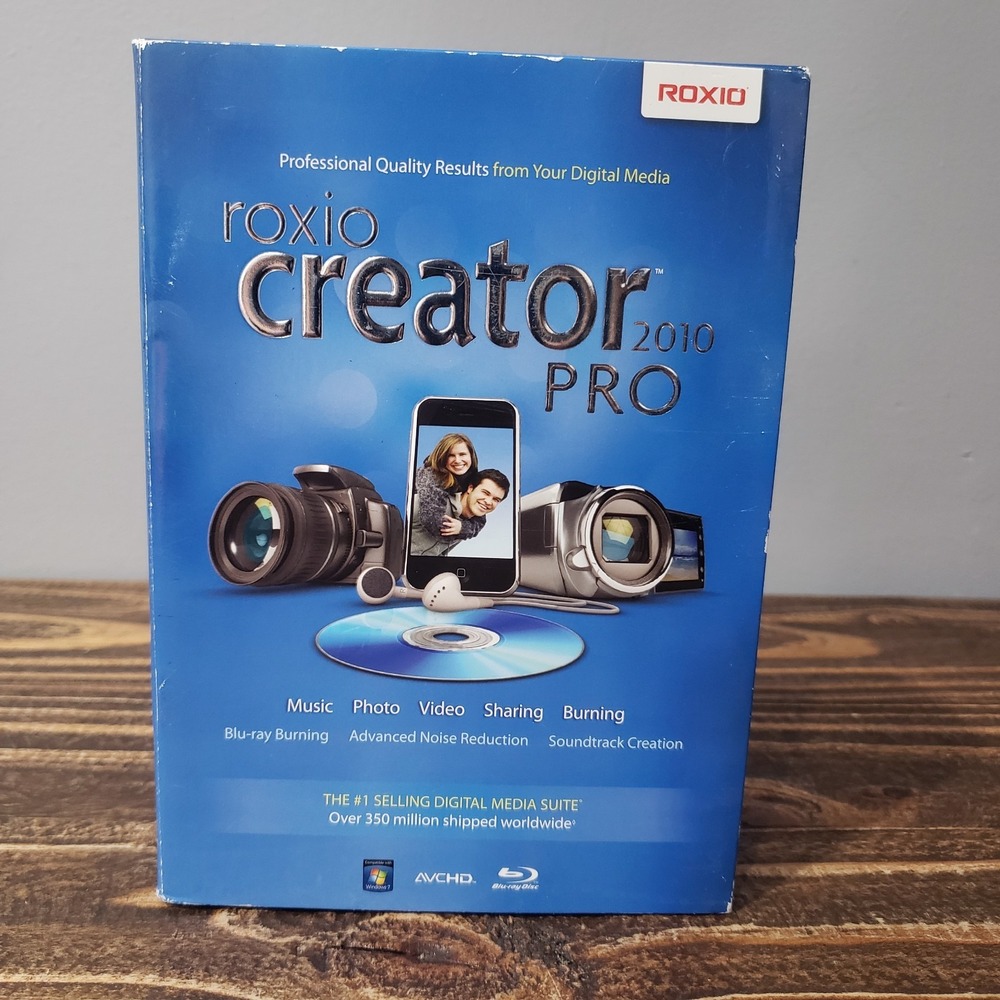 Roxio Creator 2010 Pro Digital Media Suite Blue Excellent Advanced Burning